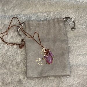 Kendra Scott Rose Gold and Purple Pendant Necklace